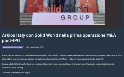 Arkios Italy S.p.A. ha supportato SolidWorld GROUP
